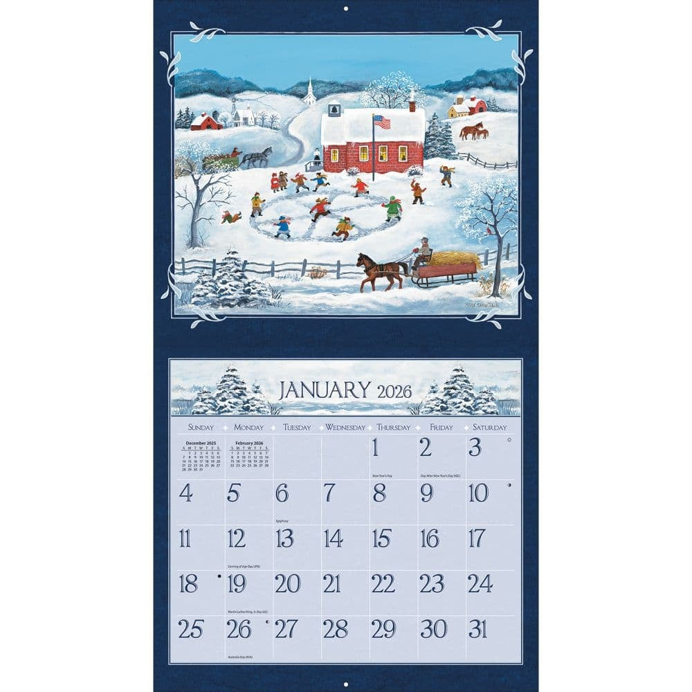 2026 Folk Art Wall Calendar