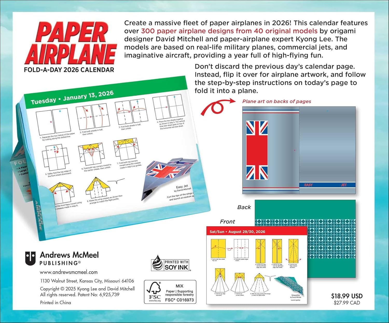 2026 Paper Airplane Fold-A-Day Calendar