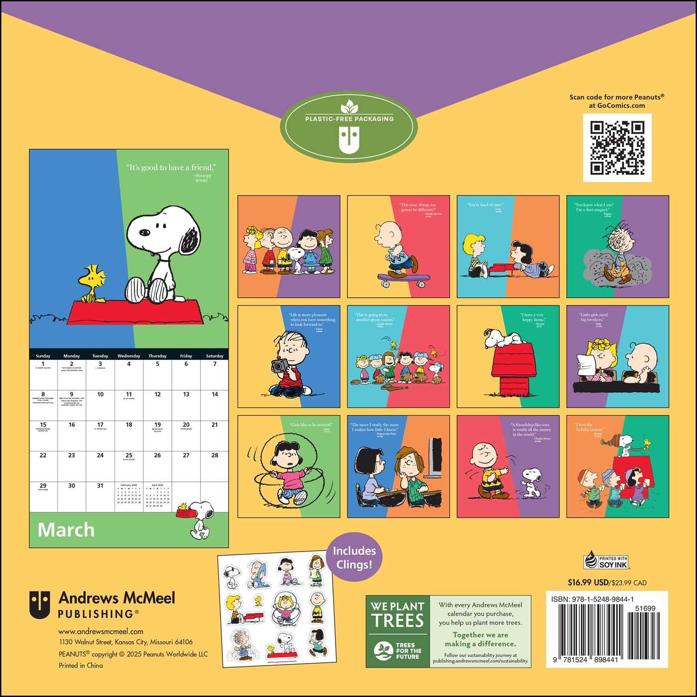2026 Peanuts Wall Calendar
