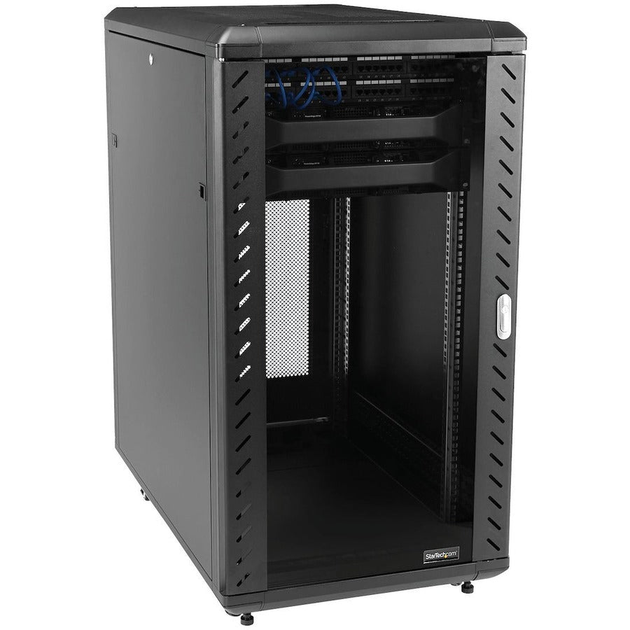 22U Server Rack Cabinet - Lockable Freestanding Data Rack | StarTech.com RK2236BKF