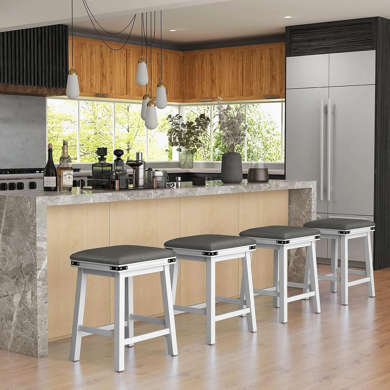 24 Inch Counter Height Bar Stools Set of Two