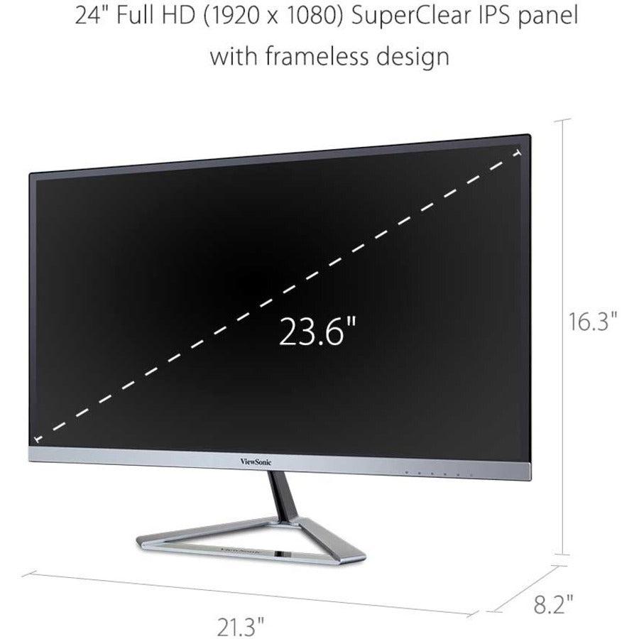 24 Inch IPS Monitor - Full HD Ultra-Slim Blue Light Filter | Tecisoft VX2476-SMHD