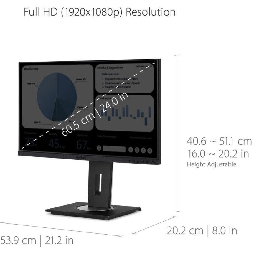 24 Inch IPS Monitor - ViewSonic VG2448a Ergonomic Display