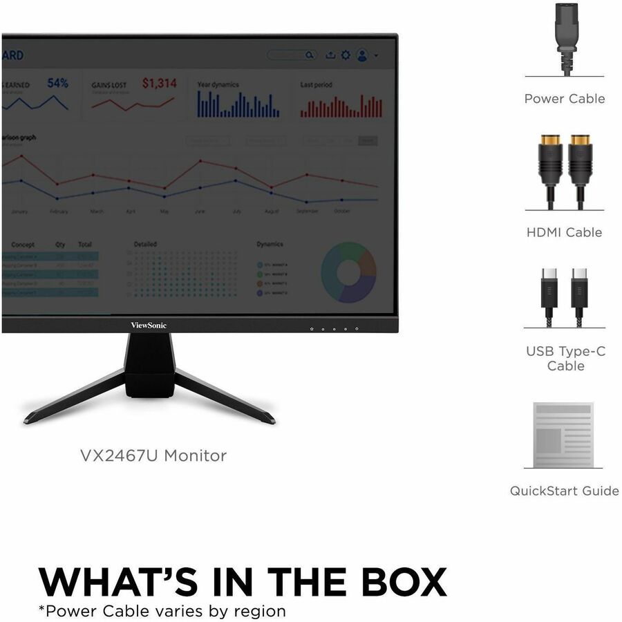 24 Inch IPS Monitor with USB-C - ViewSonic VX2467U | Tecisoft