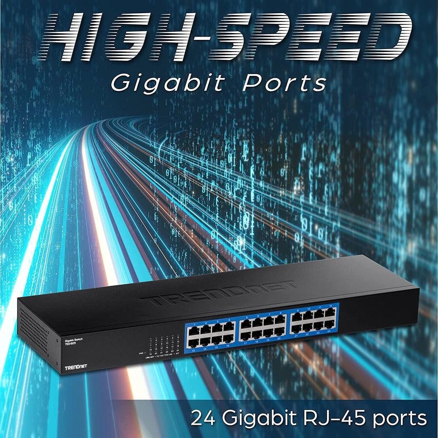 24-Port Gigabit Switch - Enterprise Rackmount Solution | TRENDnet TEG-S25