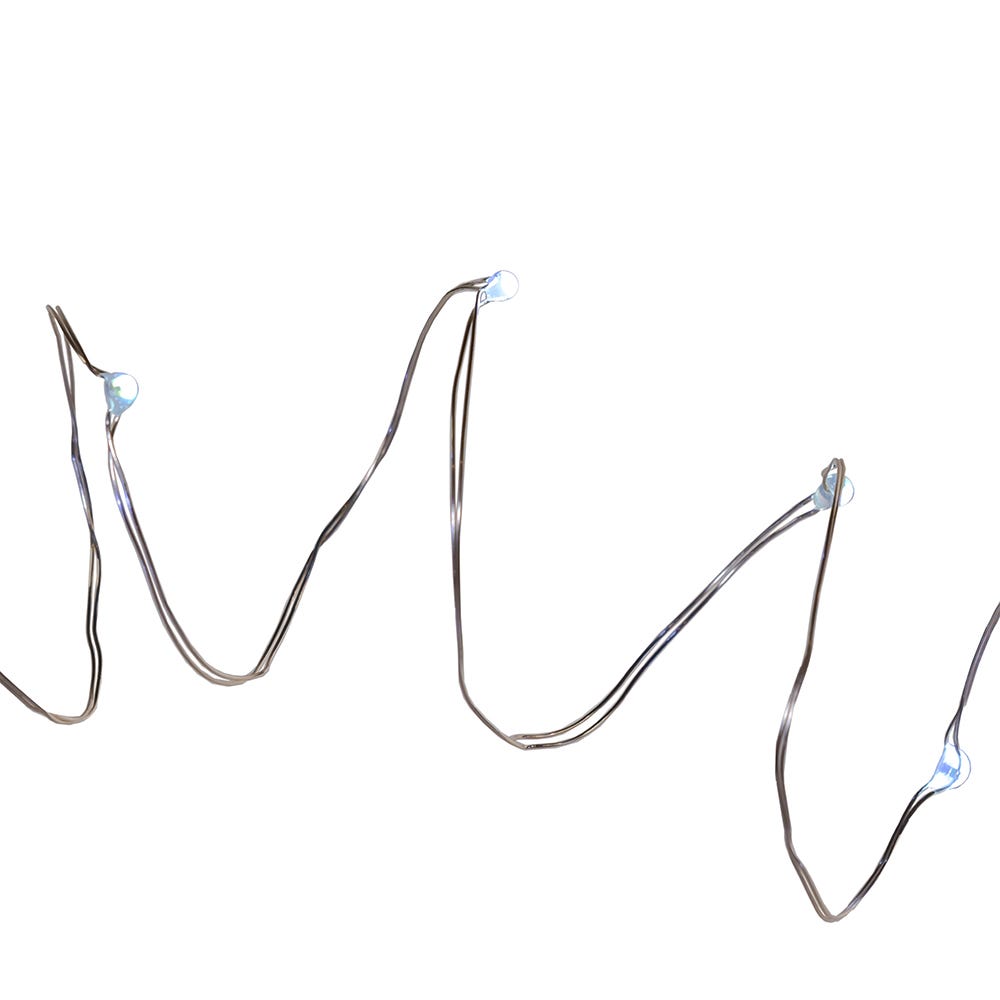 25-Light Battery-Operated Cool White LED Fairy Lights