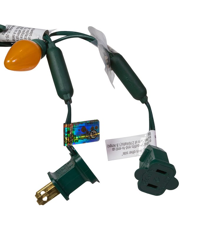 25-Light Multi-Color Pearl LED C7 Light Set With Green Wire