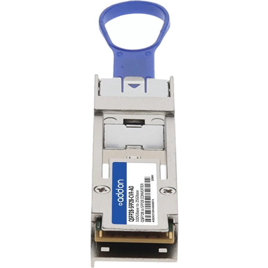 25GBase Converter QSFP28 to SFP28 Transceiver MSA TAA - AddOn Networks | TecISoft QSFP28-SFP28-CVR-AO