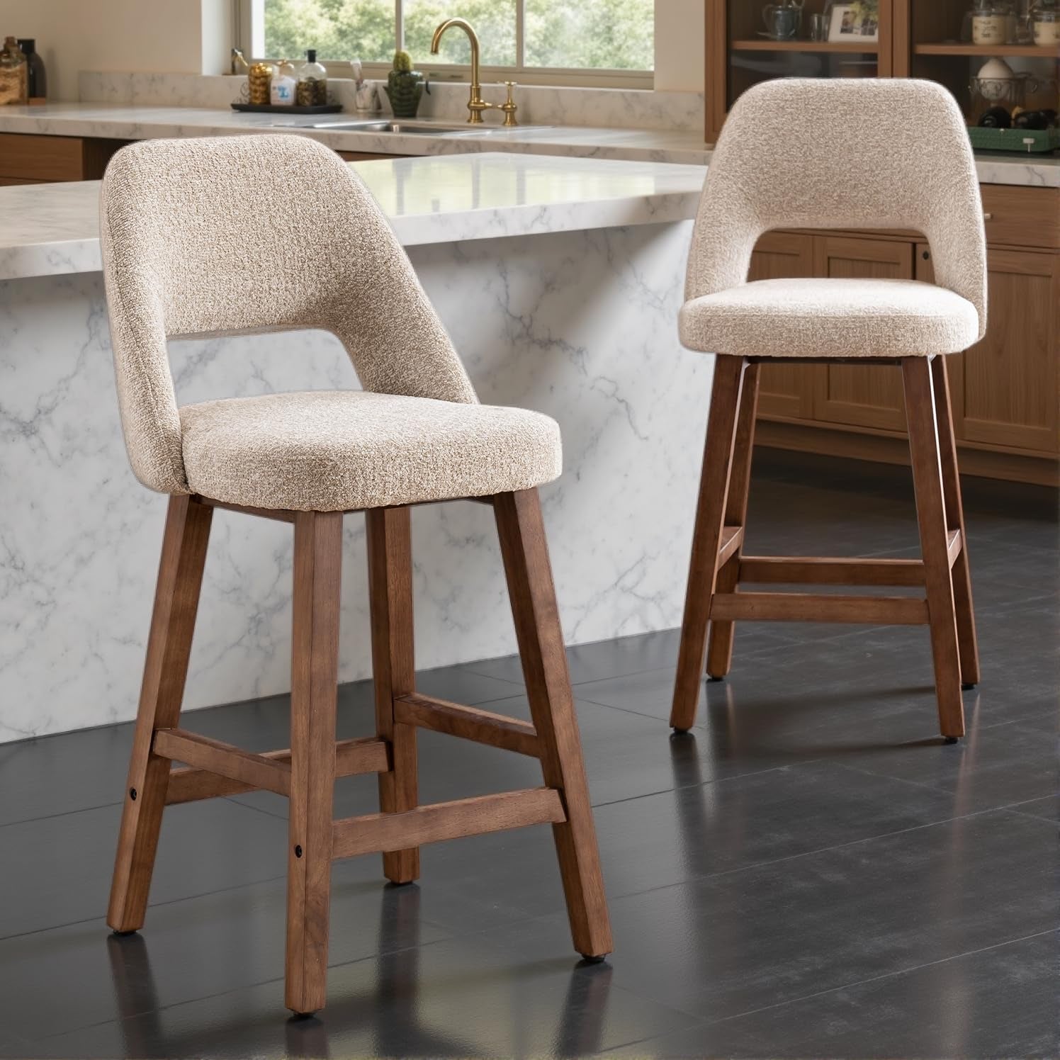 26 Inch Counter Height Bar Stools Set Of 4 In Oatmeal