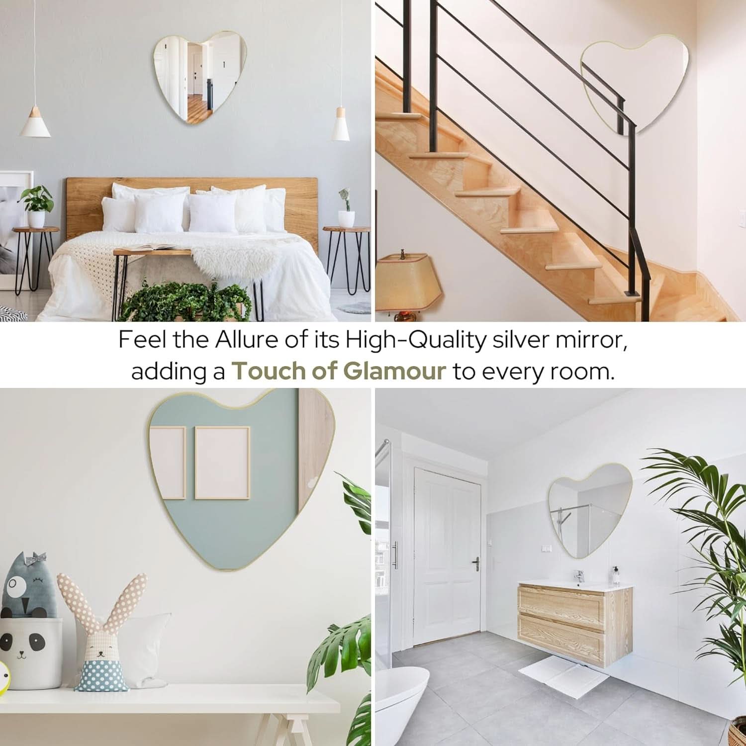 26 Inch Irregular Heart Wall Mirror For Home Decor