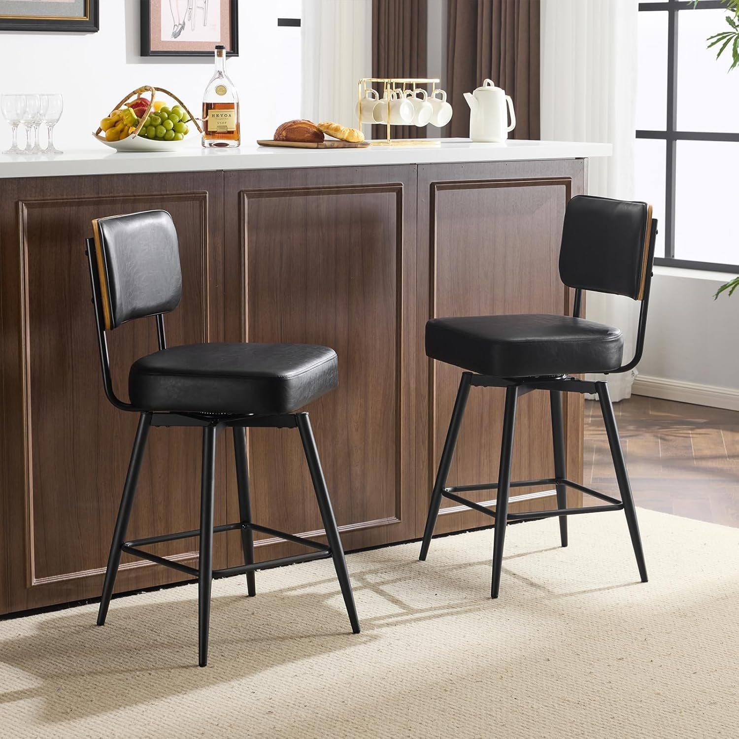 26 Inch Swivel Bar Stools Set of Two