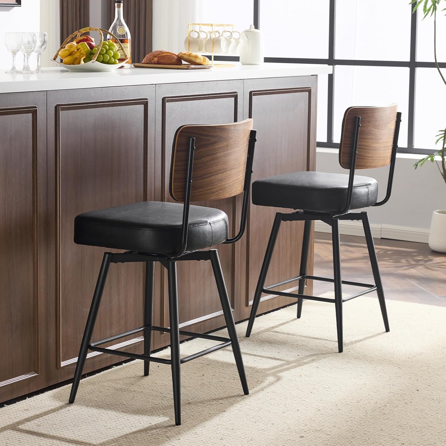 26 Inch Swivel Bar Stools Set of Two