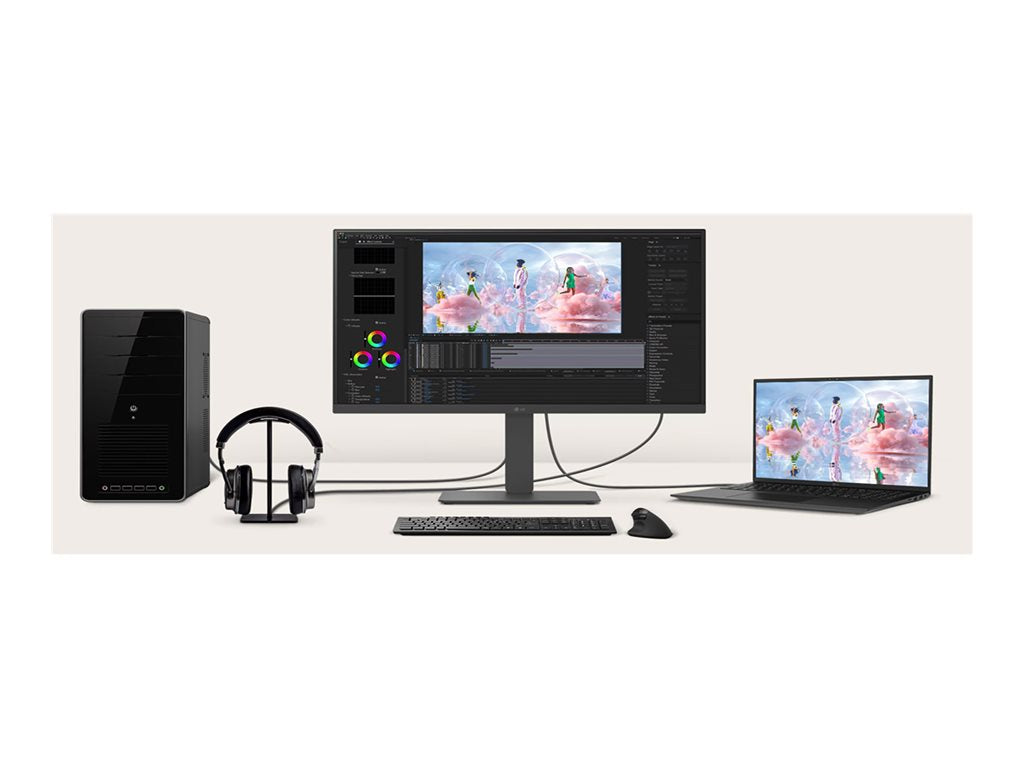 27 Inch Monitors - LG IPS FHD Business Display with KVM Switch | TecISoft 27BA650-B