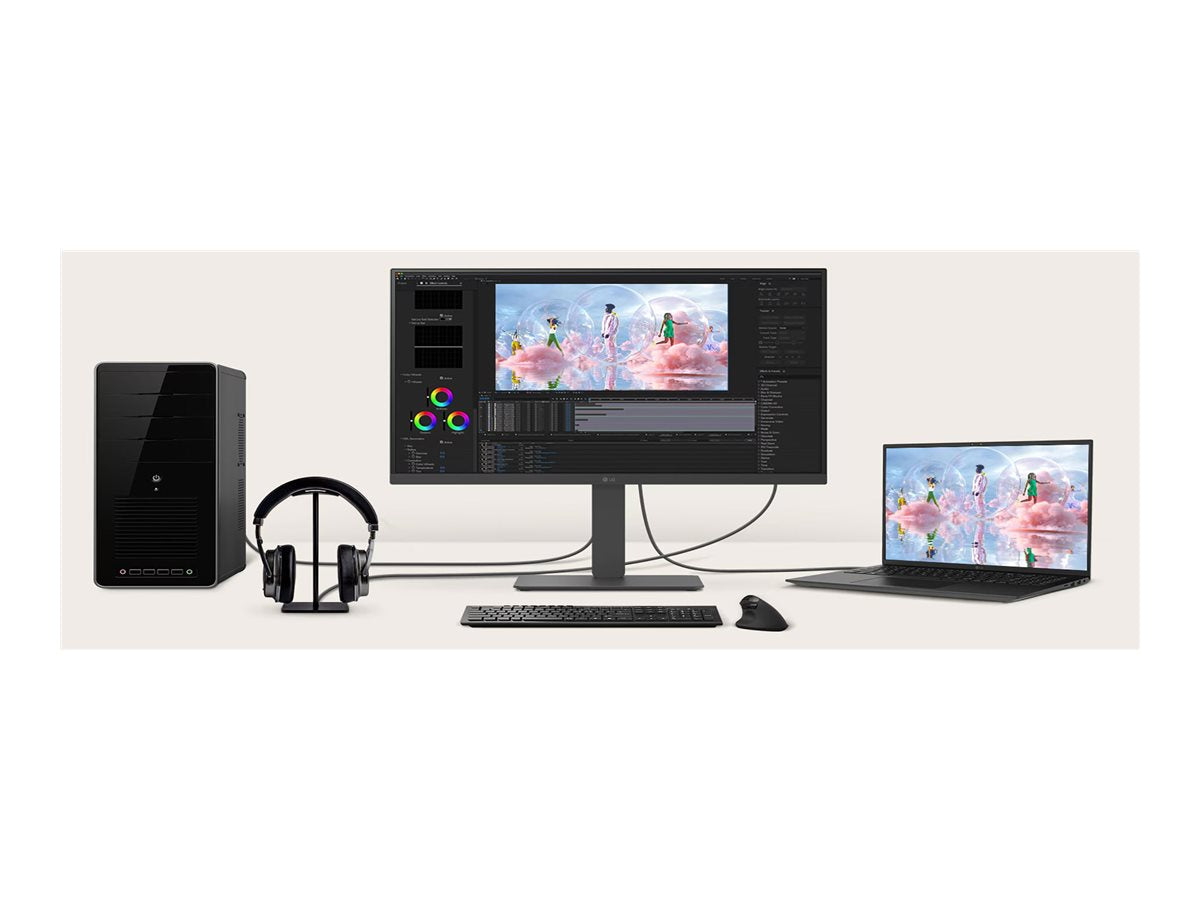 27 Inch Monitors - LG IPS FHD Business Display with KVM Switch | TecISoft 27BA650-B