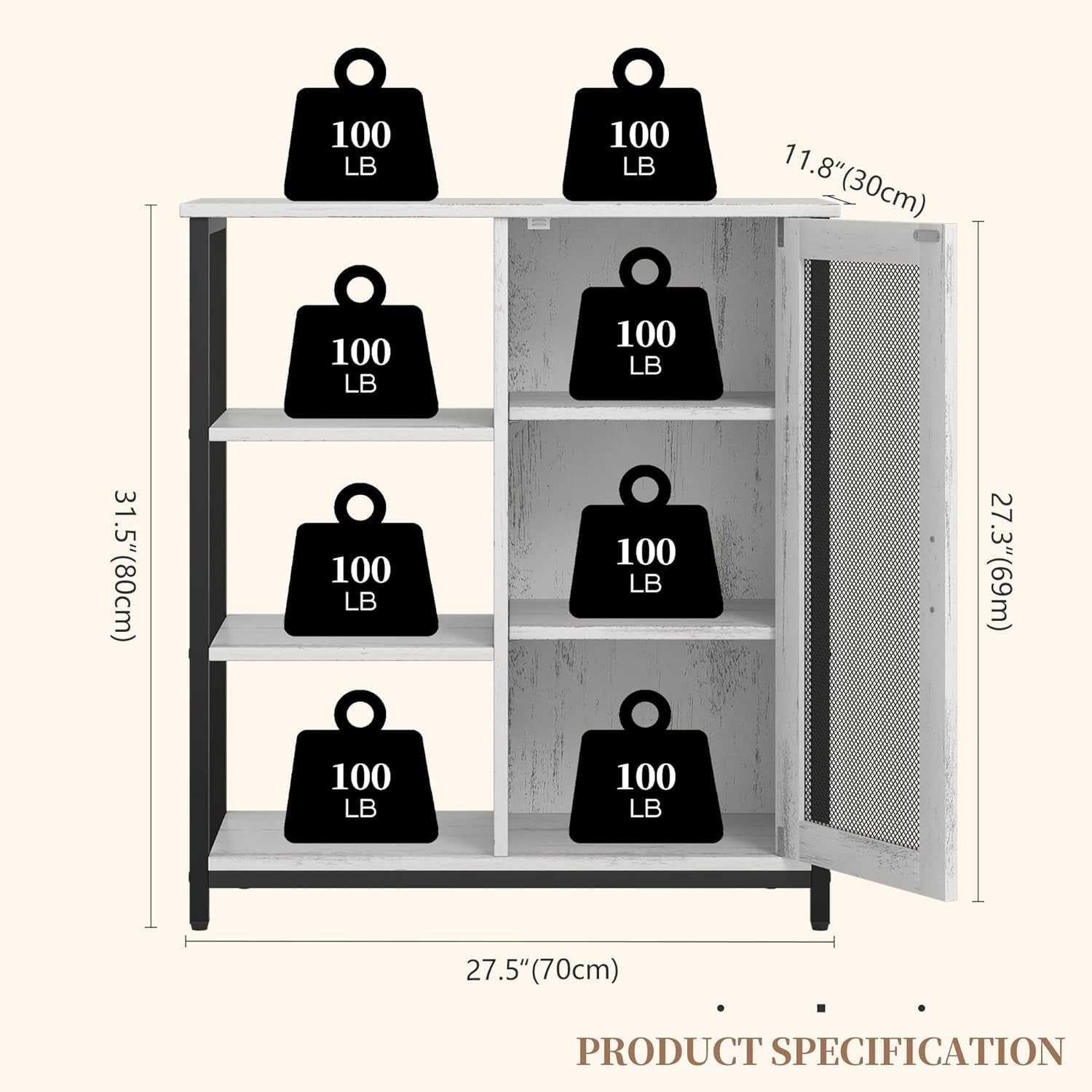 27.5 Inch Mini Coffee Bar Cabinet White With Storage