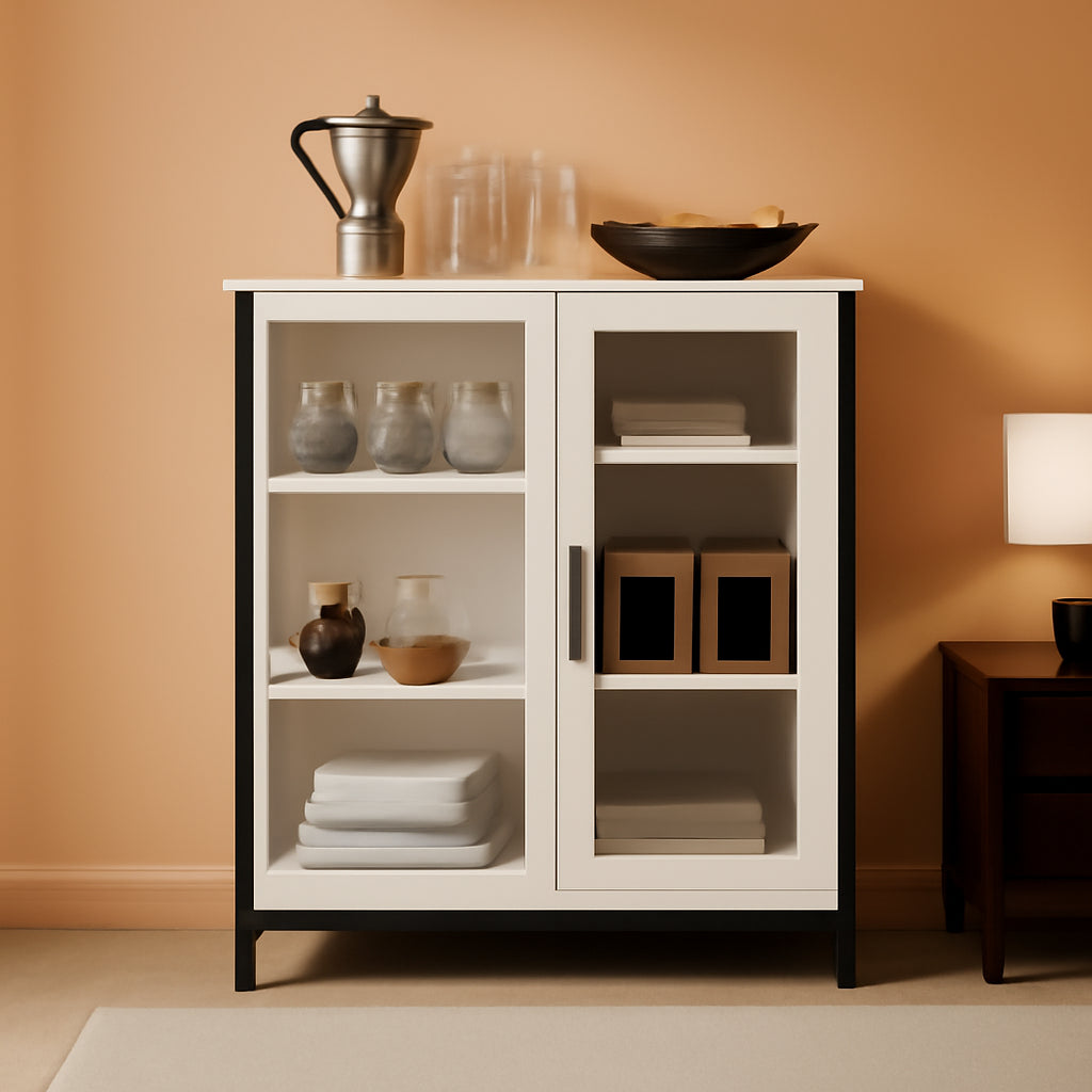 27.5 Inch Mini Coffee Bar Cabinet White With Storage