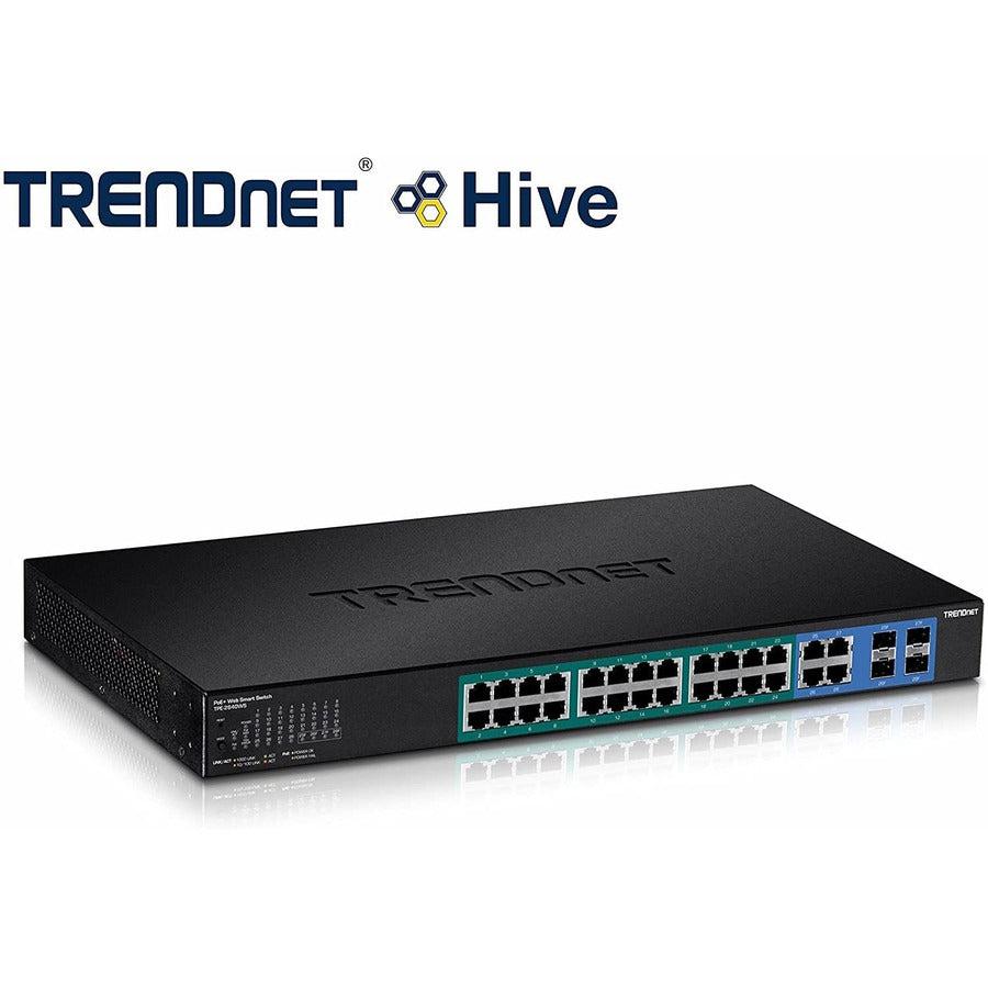 28 Port Gigabit Web Smart PoE+ Switch 185W - Business Network Management | TRENDnet TPE-2840WS