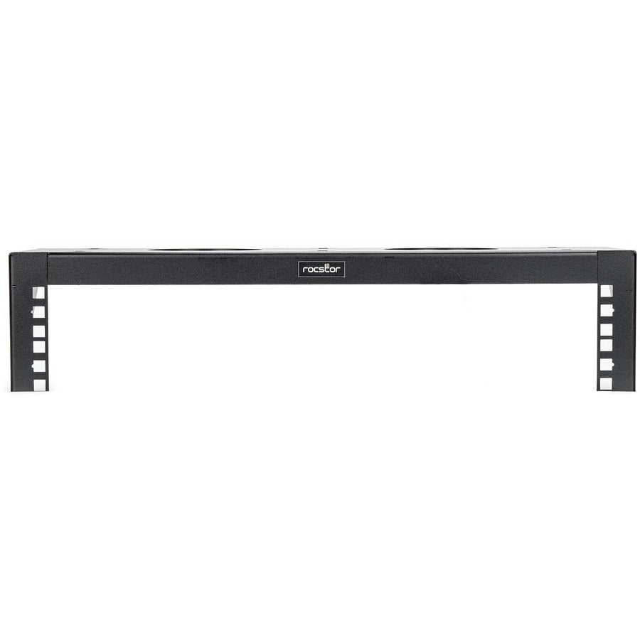 2U 19in Steel Vertical Wall Mount Rack Bracket - Fully assembled with cage screws and