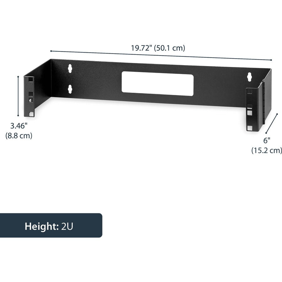 2U Hinged Wall Mount Patch Panel Bracket - 6 Inch Deep Rack Mounting | StarTech WALLMOUNTH2