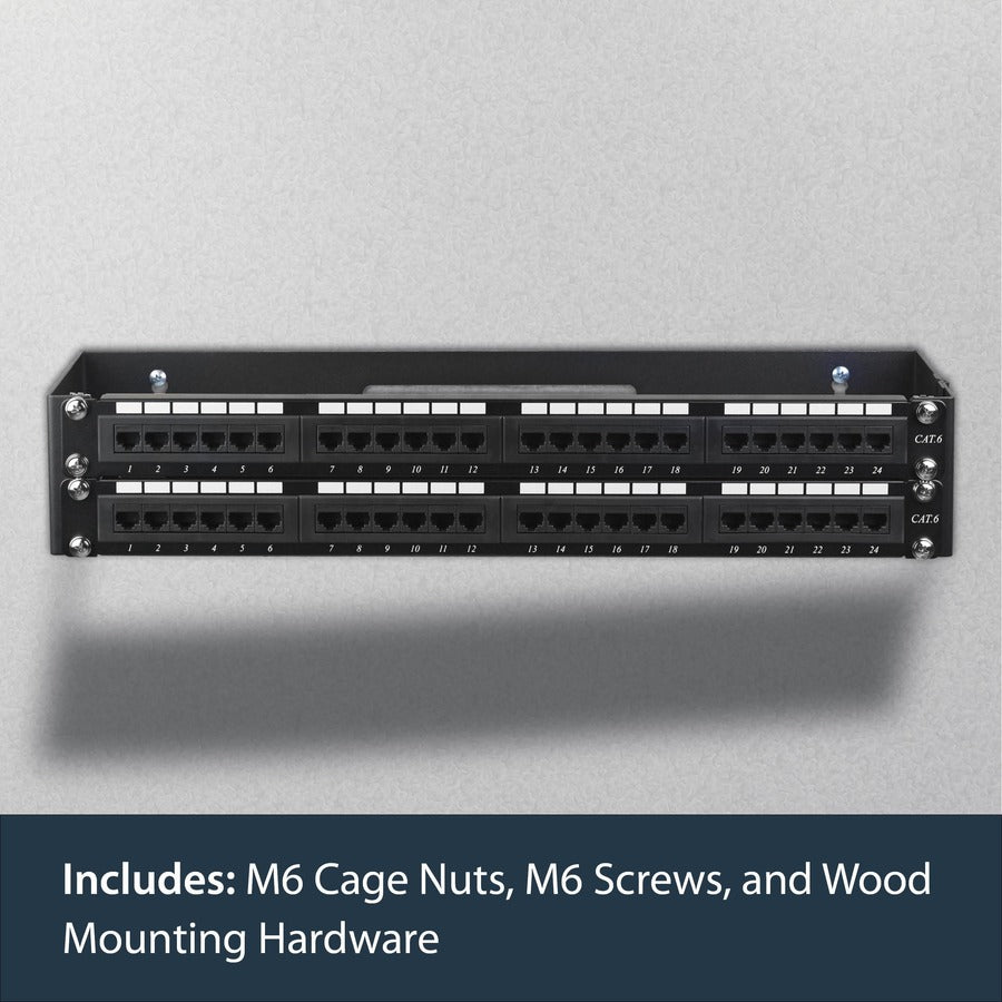 2U Hinged Wall Mount Patch Panel Bracket - 6 Inch Deep Rack Mounting | StarTech WALLMOUNTH2
