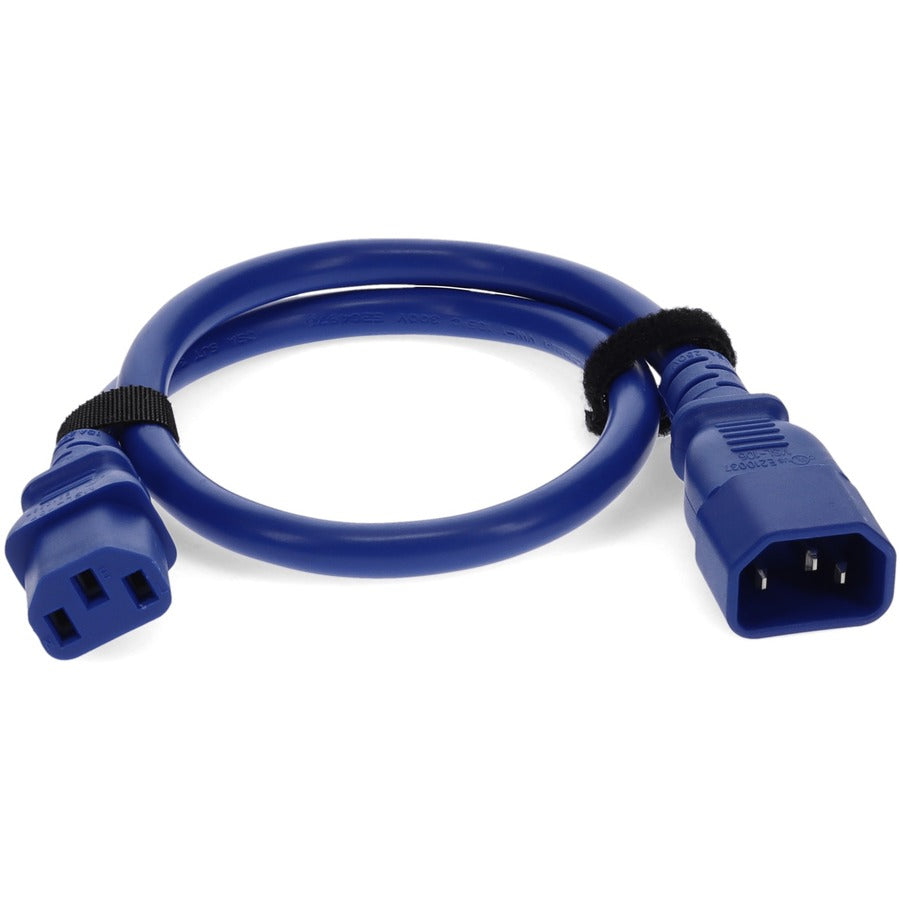 2ft C13 Female to C14 Male 18AWG 100-250V at 10A Blue Power Cable ADD-C132C1418AWG2FBE
