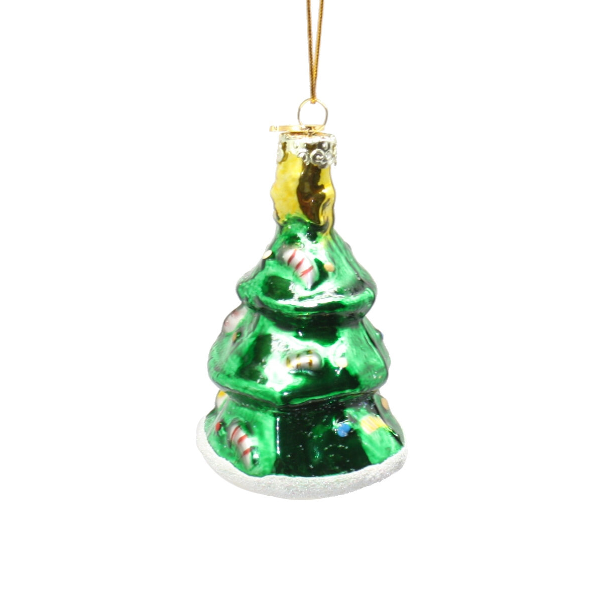 3 Inch Boxed Glass Ornament - Tree - Green