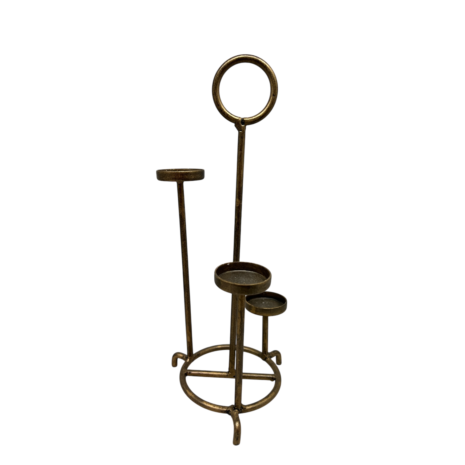 3 Level Glass Gold Candle Holder