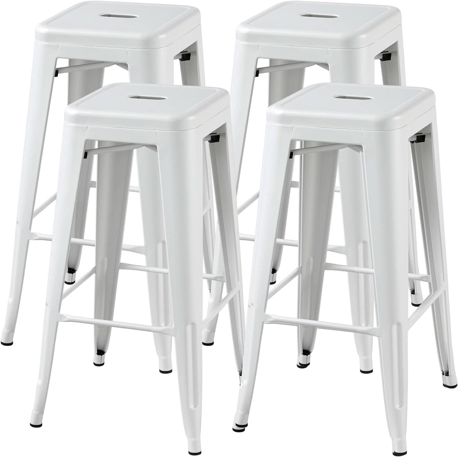30 Inch Stacking Metal Bar Stool Indoor Outdoor Use