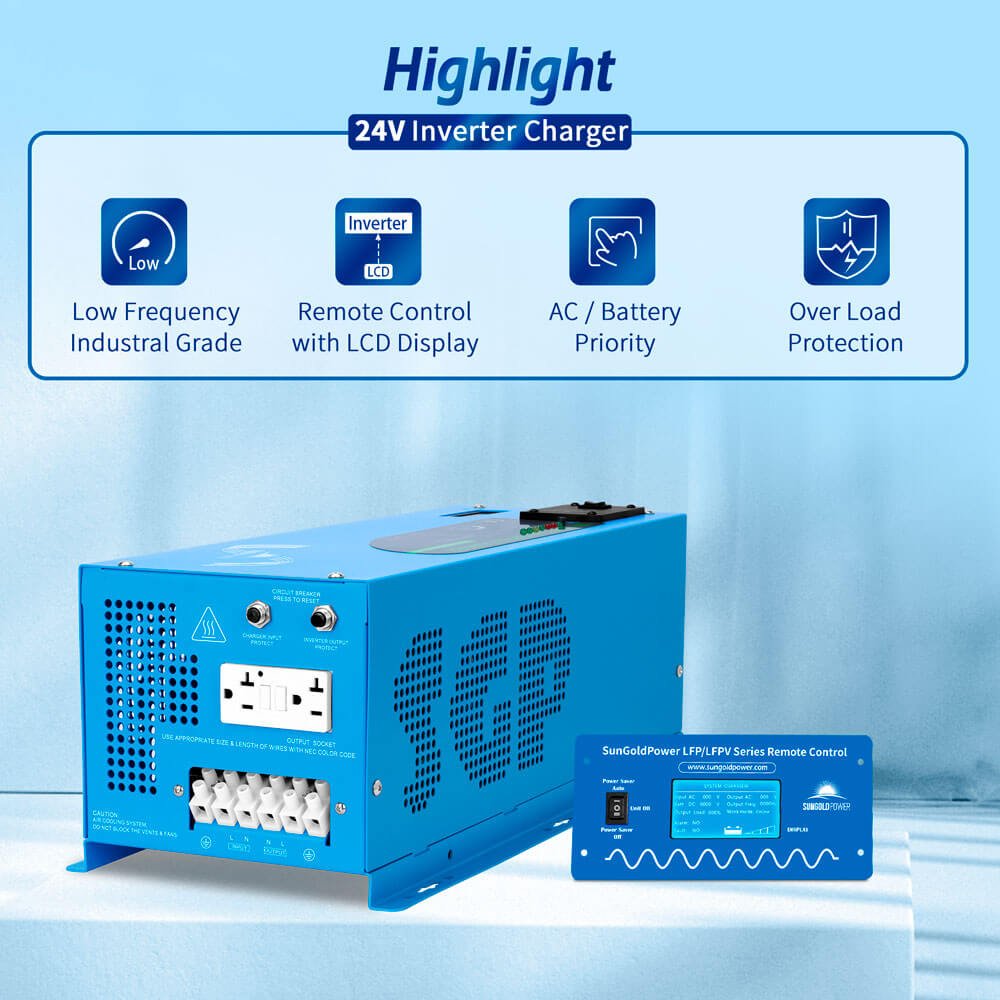 3000W DC 24V Pure Sine Wave Inverter With Charger