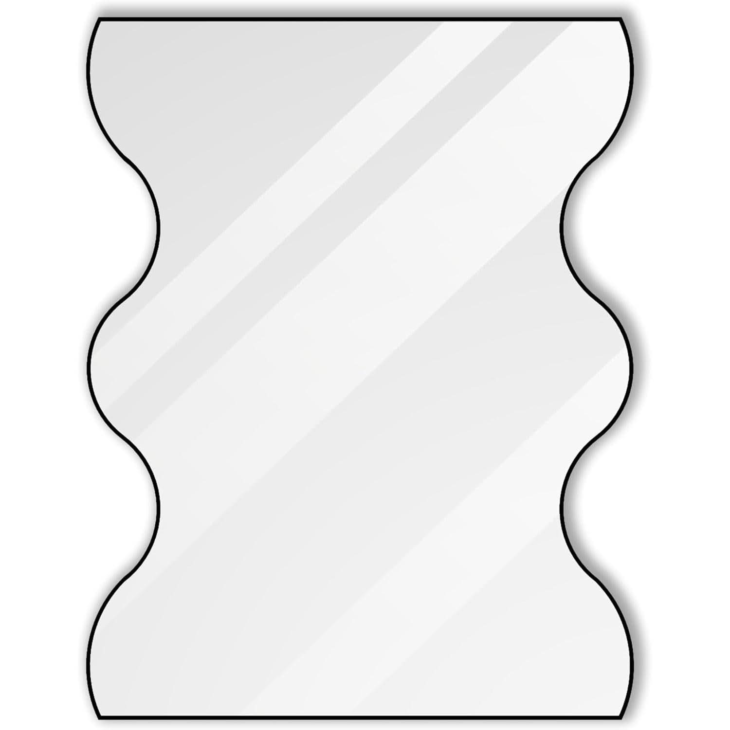 30x35 Black Metal Framed Bathroom Mirror With Wavy Sides