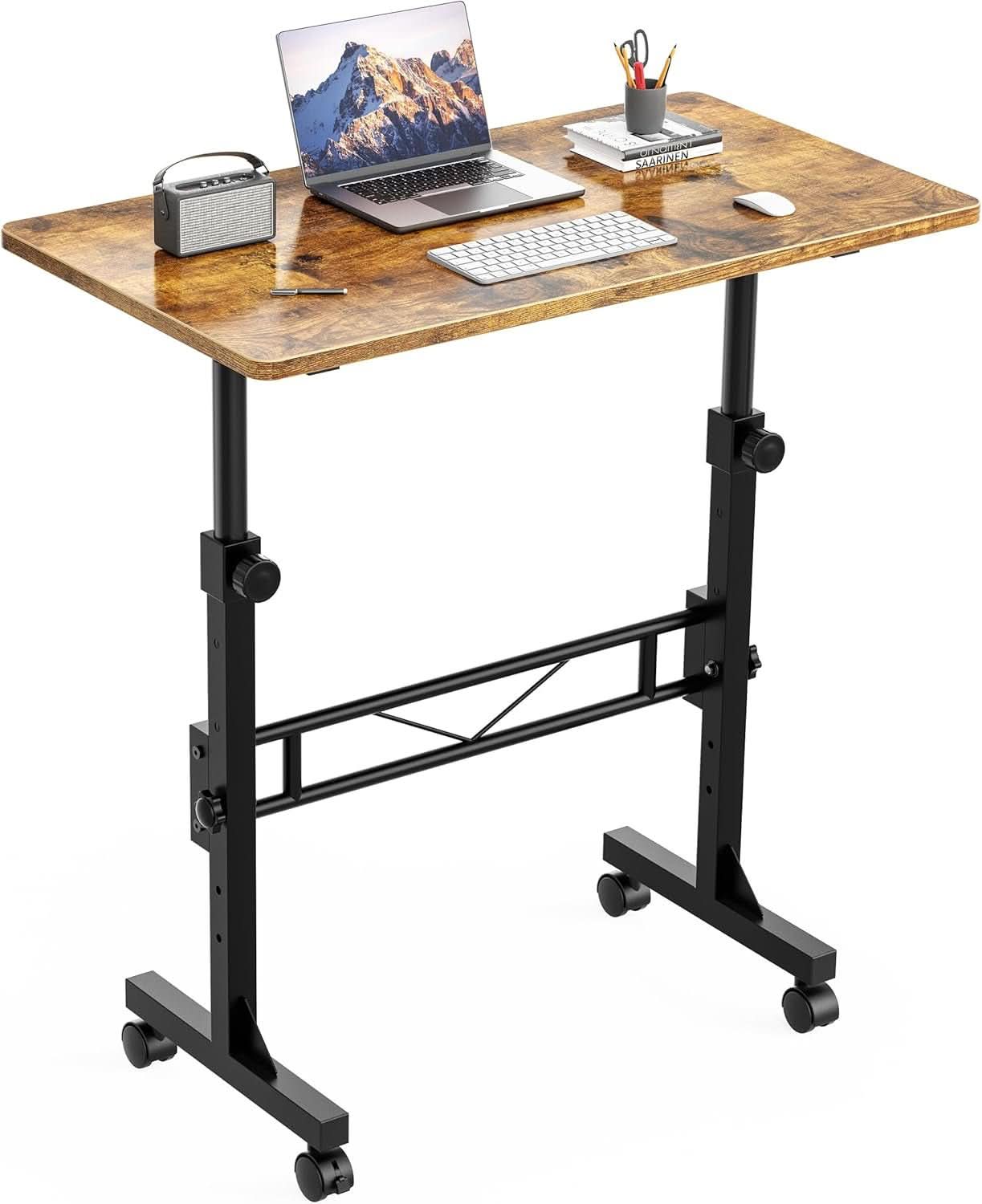 32 Inch Adjustable Standing Desk On Wheels For Home Office