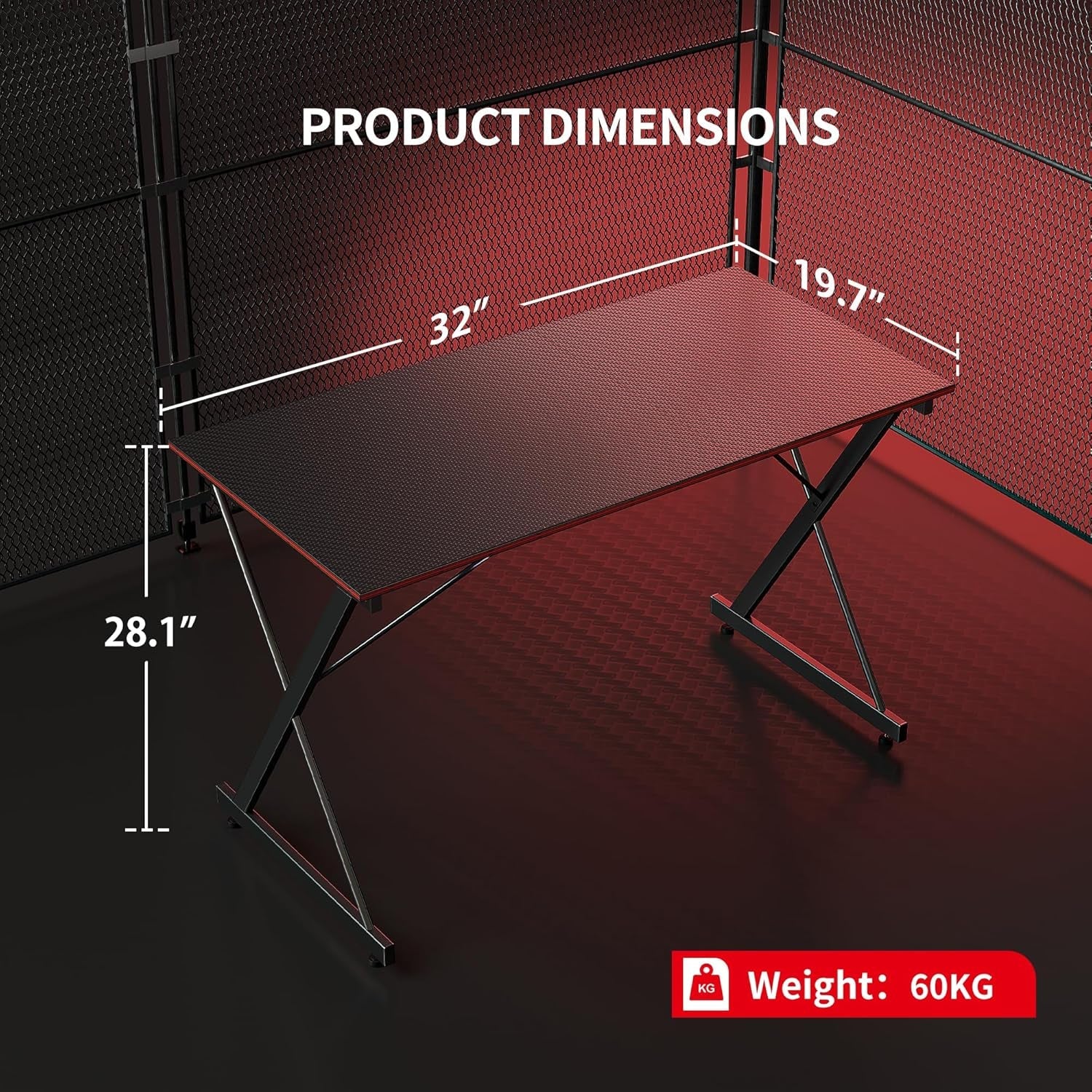 32 Inch Carbon Fiber Gaming Desk For PC Computer Workstation