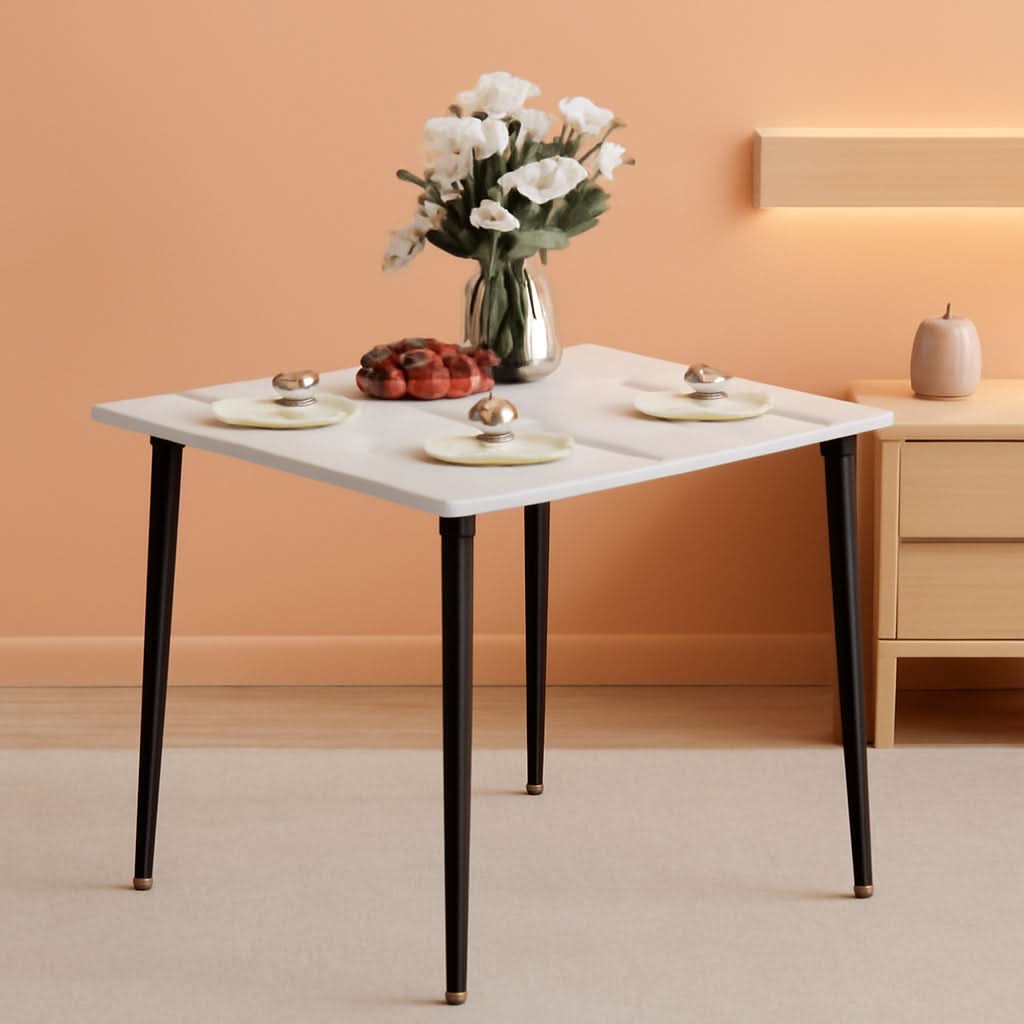 32 Inch Sintered Stone Dining Table With Black Legs
