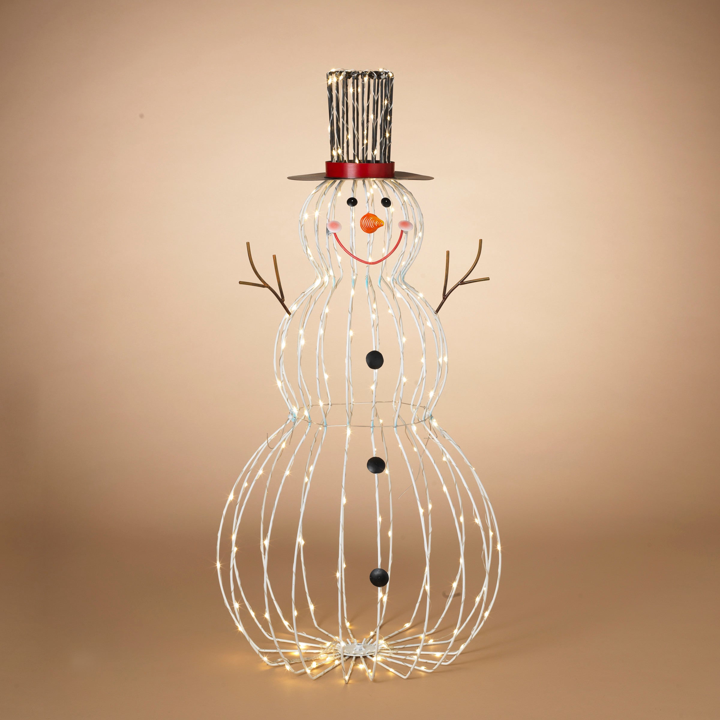 33 Inch Tall Electric Lighted Metal Snowman