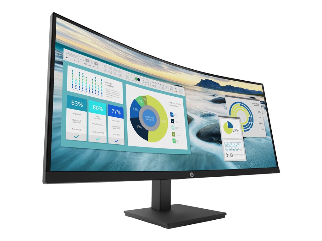 34 Inch Curved Monitor - HP P34hc G4 WQHD USB-C Professional Display | Tecisoft 21Y56AA#ABA