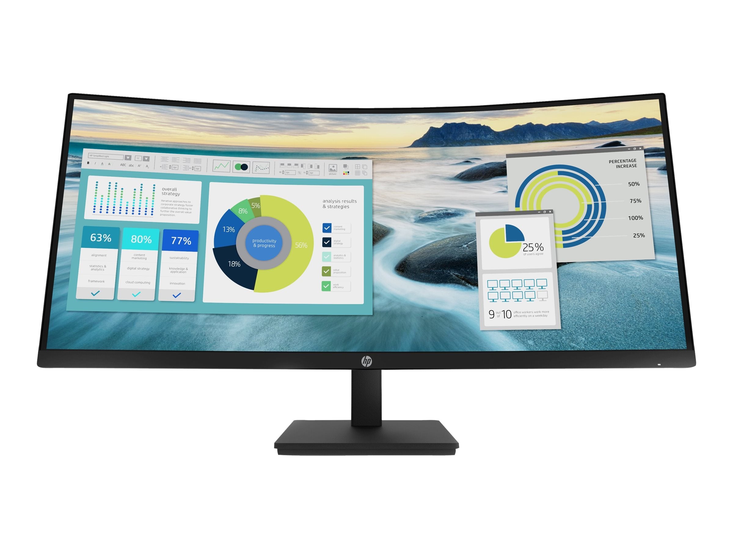 34 Inch Curved Monitor - HP P34hc G4 WQHD USB-C Professional Display | Tecisoft 21Y56AA#ABA