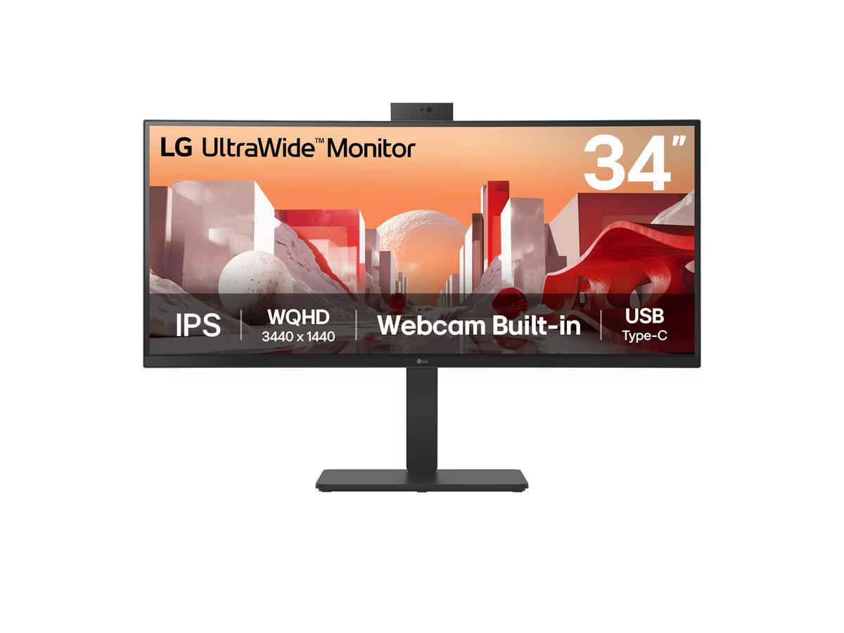 34 UltraWide Curved Monitor - QHD IPS Display with Built-in Webcam | LG 34BA85QE-B
