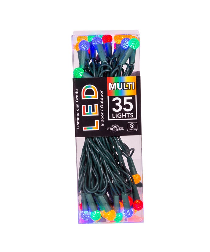 35-Light Multicolor G12 Green Wire LED Light Set