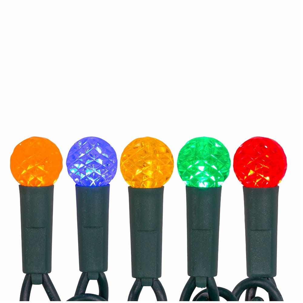 35-Light Multicolor G12 Green Wire LED Light Set