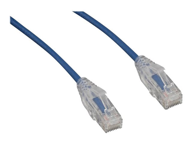 ENET CAT6 28AWG Slim Patch Cable with Clear Boots, Blue, 25ft