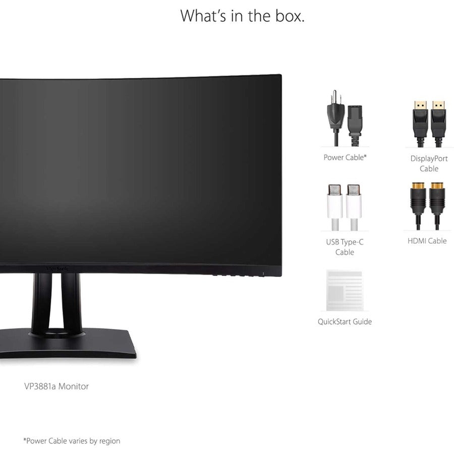 38 Inch Monitor Curved - ViewSonic VP3881a WQHD+ Pantone Validated Professional Display | TecISoft