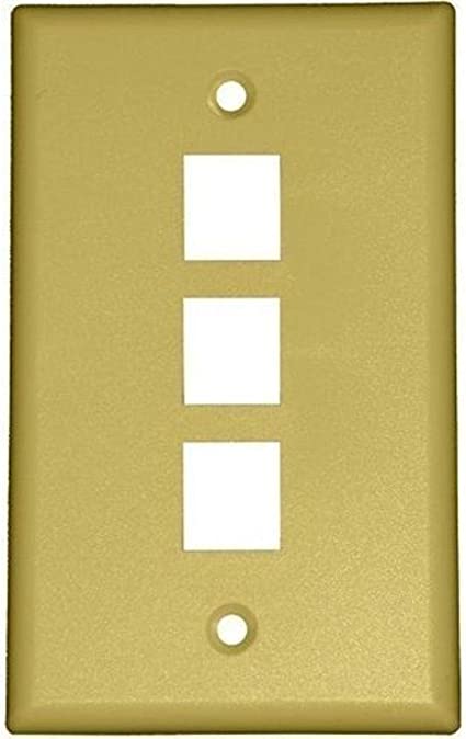 3Port Wall Plate, Single Gang, Ivory