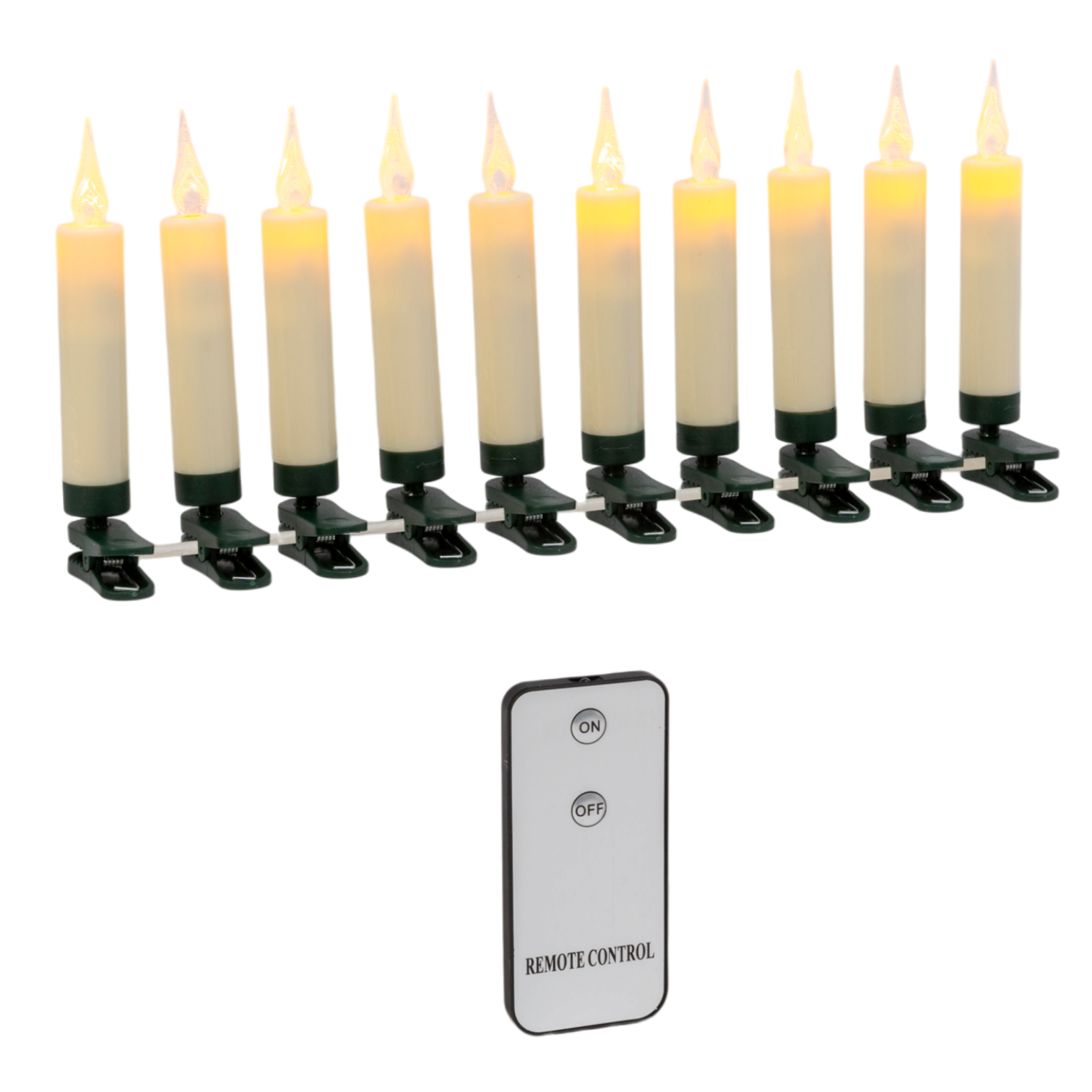 4 Inch LED Clip on Candle - 10 piece Set - White