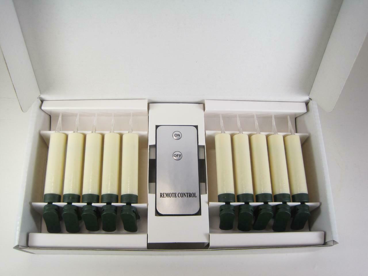 4 Inch LED Clip on Candle - 10 piece Set - White