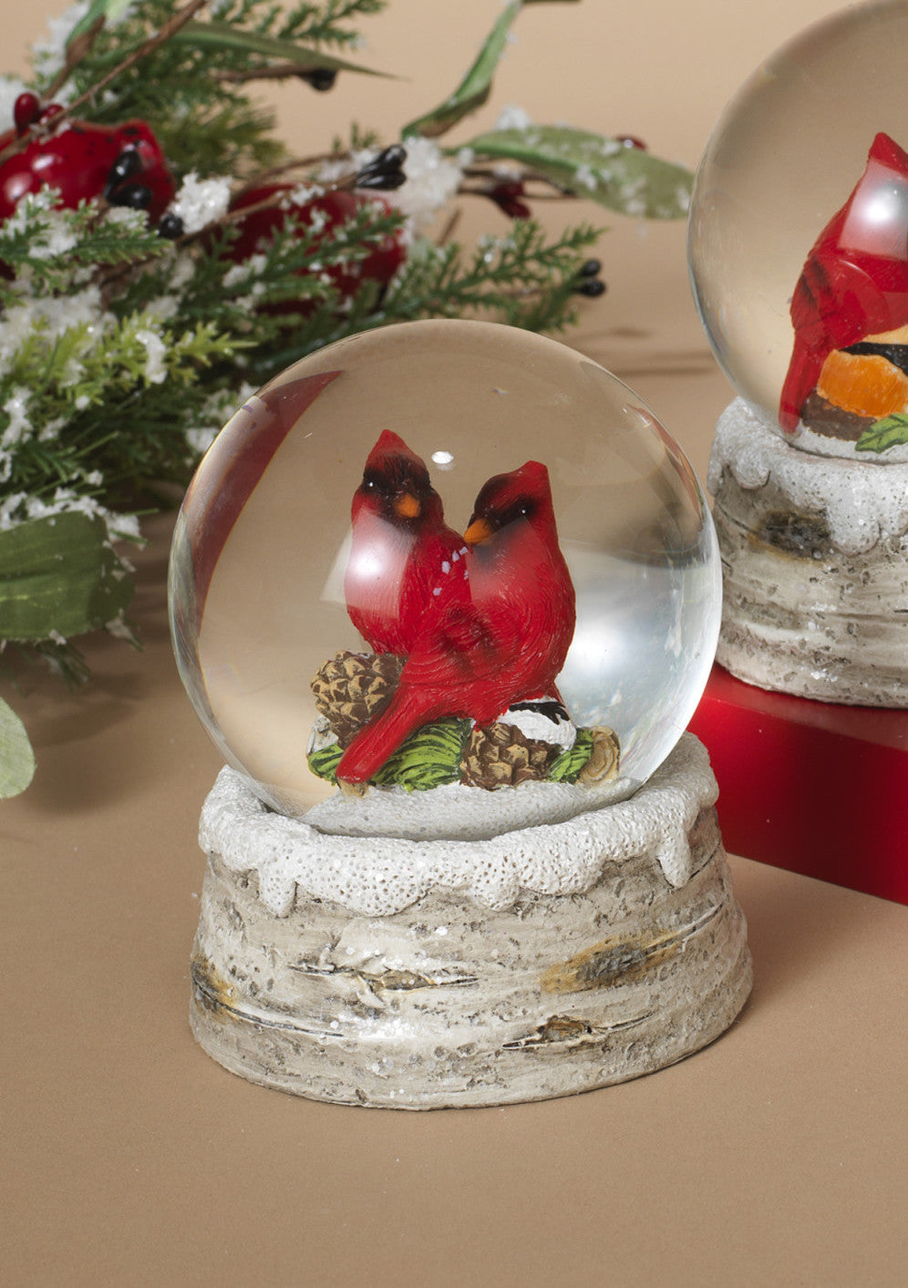 4 Inch Resin Holiday Cardinal Waterglobe - Style 1