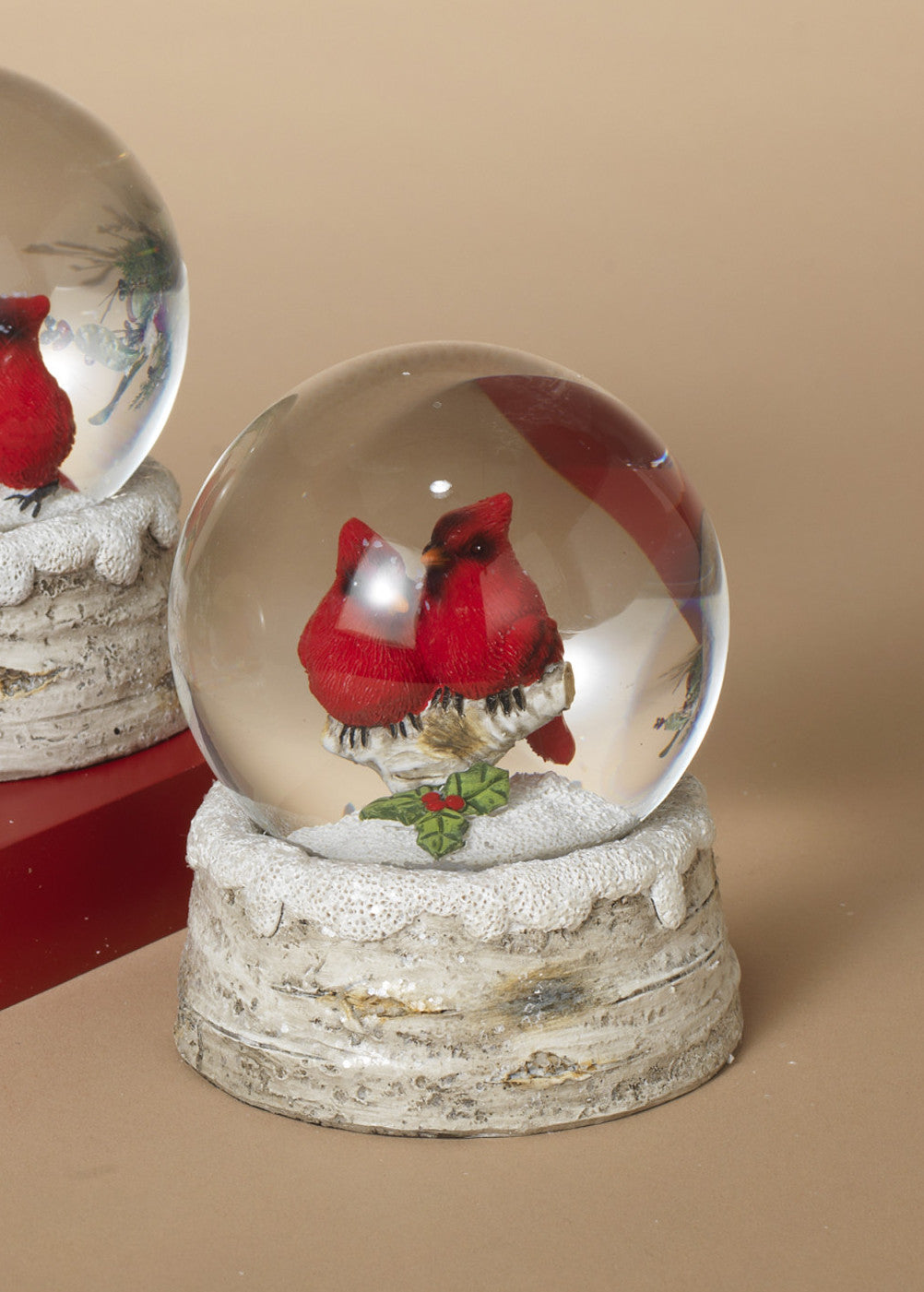 4 Inch Resin Holiday Cardinal Waterglobe - Style 3