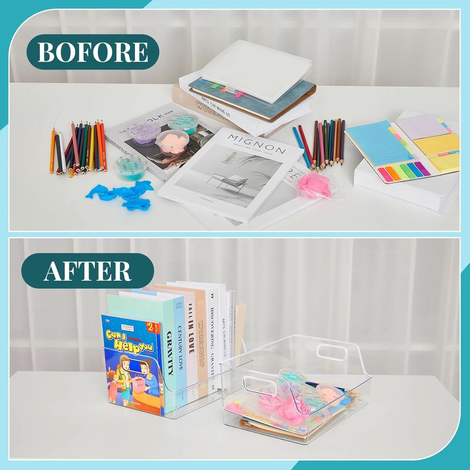4 Pack Clear Large Book Display Case 13 X 8.5 X 5.9 Inch Stackable With Handle