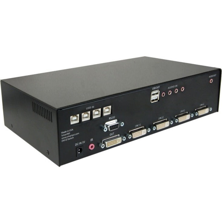 4-Port DVI-D KVM Switch - Cross-Platform USB 2.0 Audio | TecISoft DVN-4PS