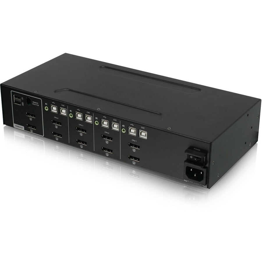 4-Port Dual View Secure KVM Switch - IOGEAR GCS1424TAA4C-UN DisplayPort/HDMI CAC Support | TecISoft