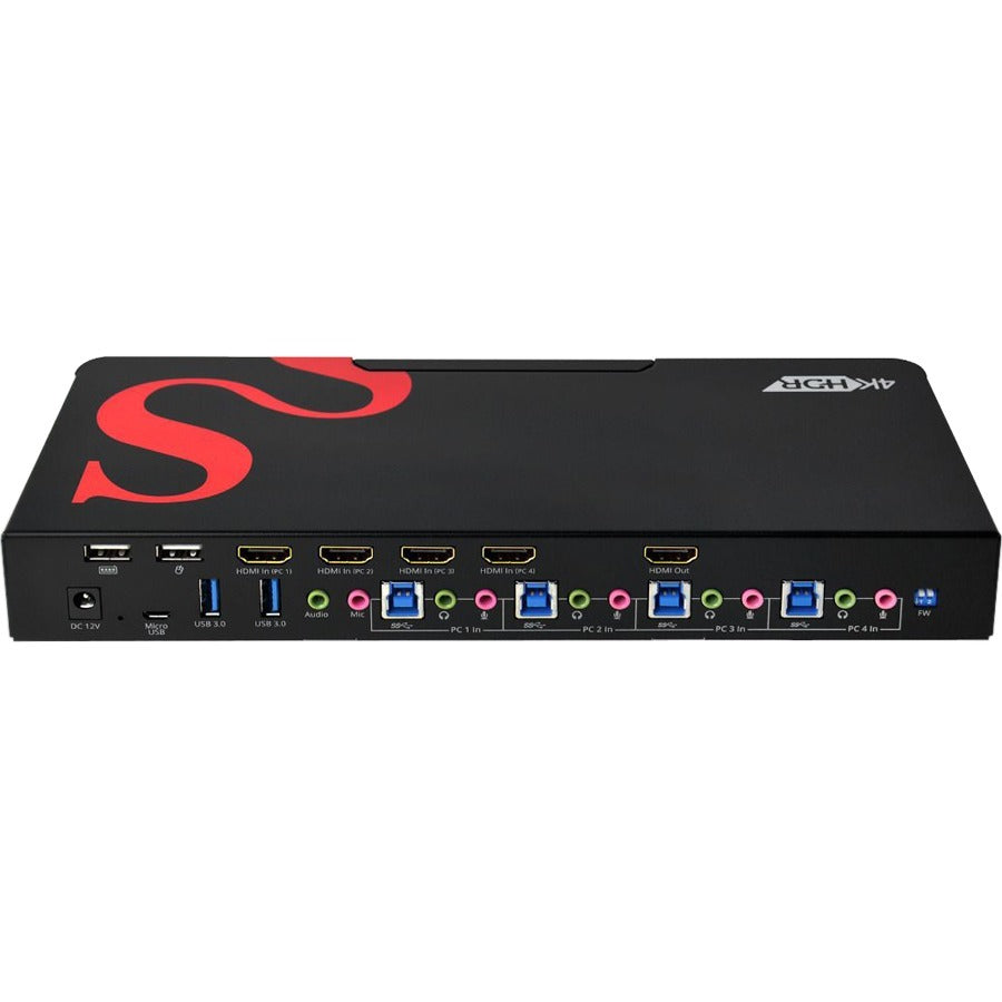 4-Port HDMI 4K HDR Smart Console KVM Switch - USB 3.0 Multi-Media Switch | TecISoft CE-H25611-S1